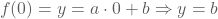 f(0)=y=a.0+b=b